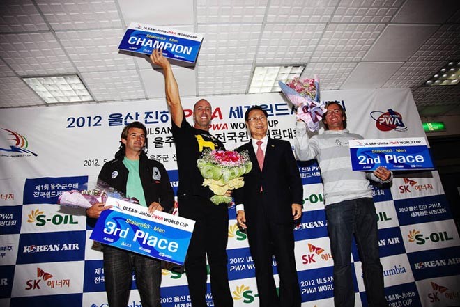 Men’s top three Korea 2012 ©  John Carter / PWA http://www.pwaworldtour.com